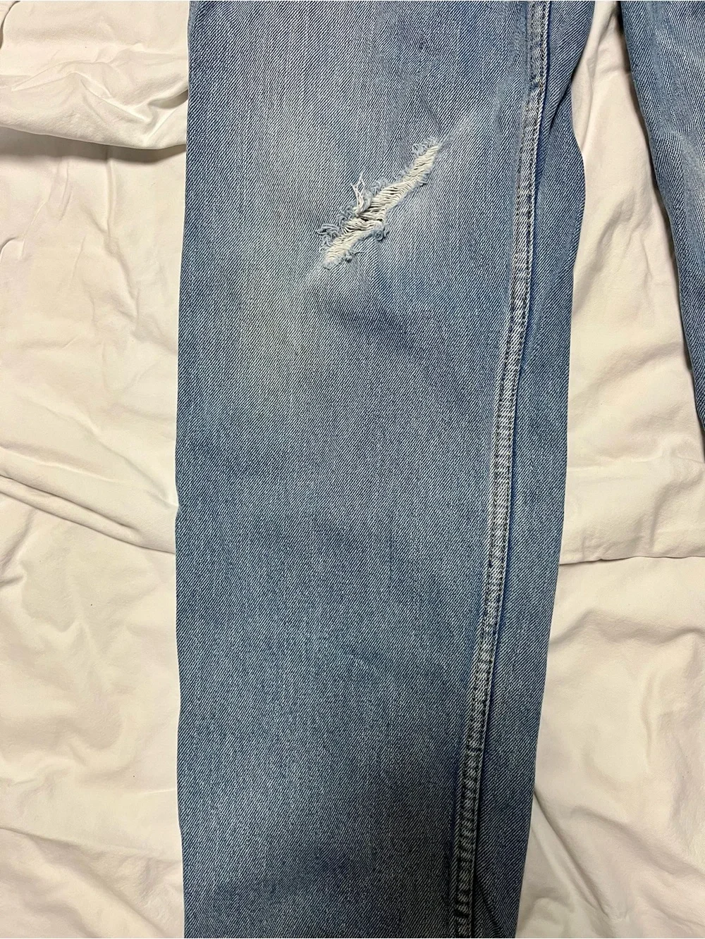 Levis 550 Relaxed Fit Distressed Light Wash Jeans Tapered Denim 90s 34x32 Mens